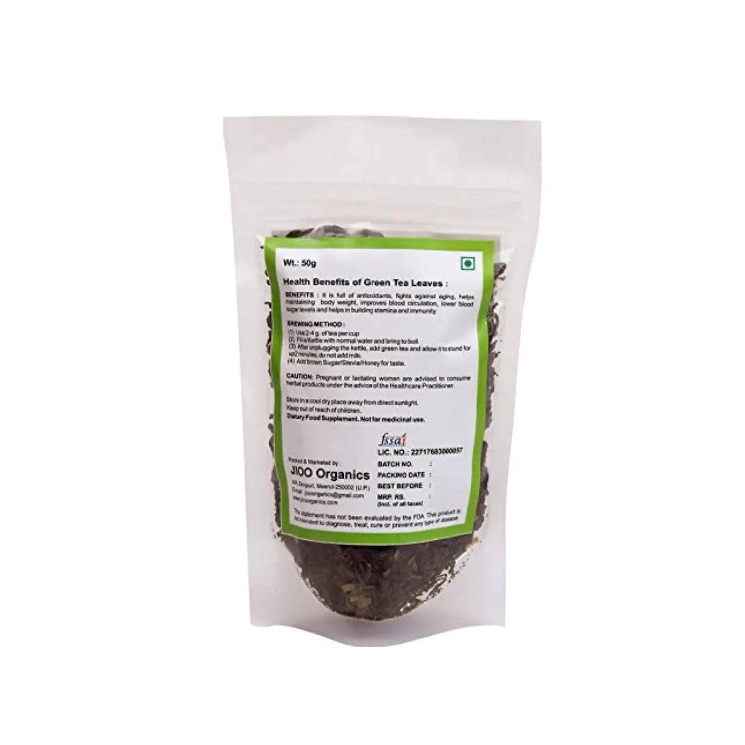 Jioo Organics Green Tea Leaves - 50 gms